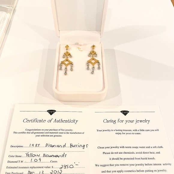 Diamond Earrings; Chandelier - Picture 3 of 3